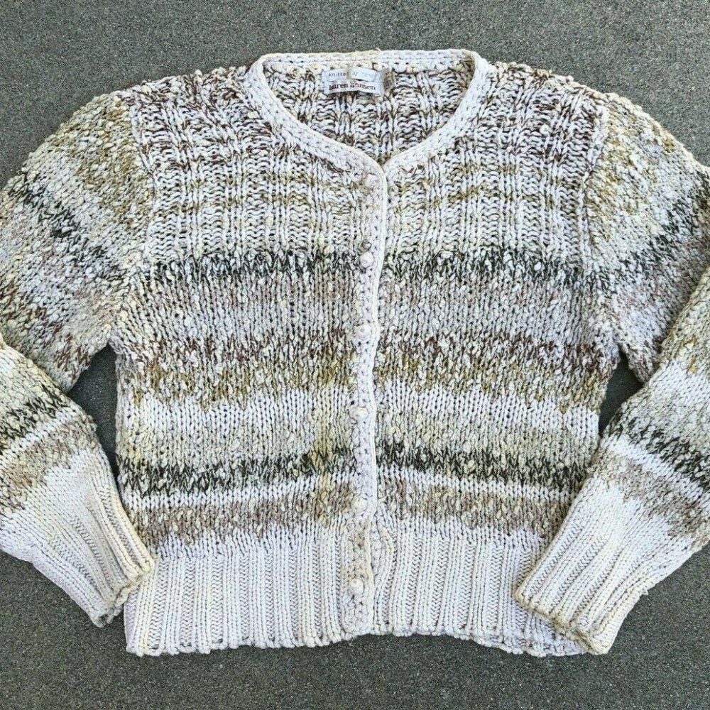 Lauren Hansen Vintage Knit Silk Cardigan Sweater M​​​​​​​​
